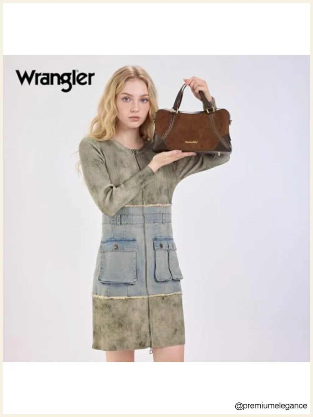 Western Faux Suede Satchel Crossbody Bag with Adjustable Strap